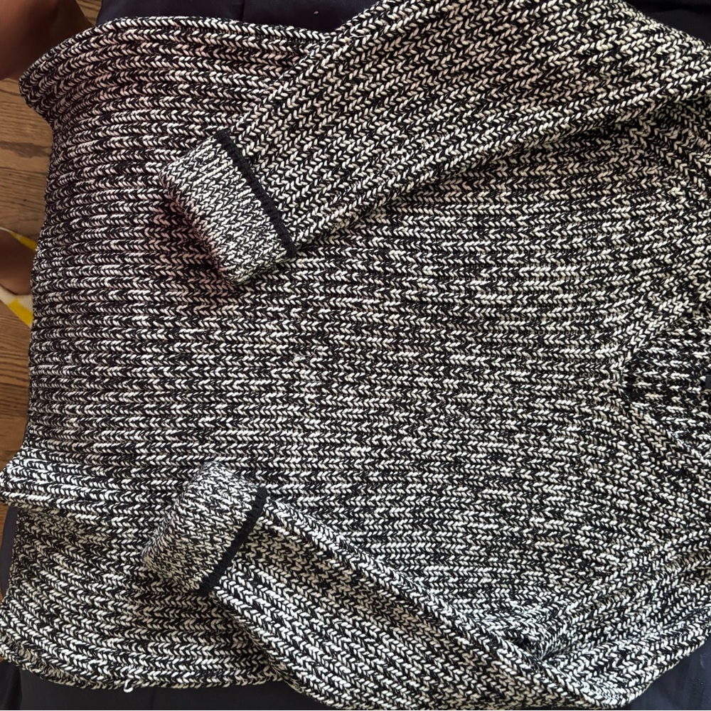 rag & bone Black and White Knit Chunky Oversized Sweater Size S